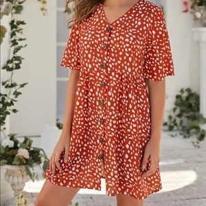 Dalmatian Print Button Through Dress
